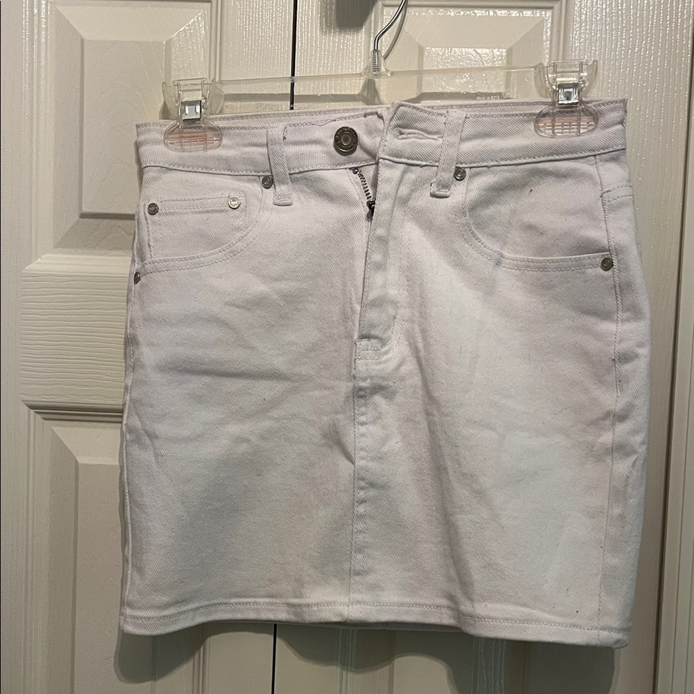 Classic White Denim Skirt